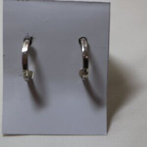 Brighton Silver Hoop Earrings with floral etchings and small crystal stones